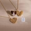 Organic Heart Locket Necklace