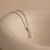 Diamond Pearl Droplet Necklace