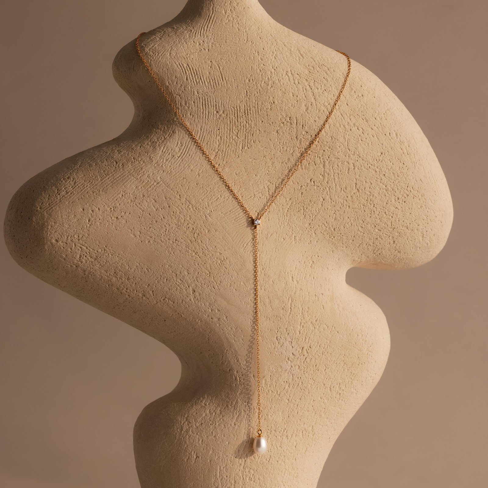 Pearl Drop Lariat Necklace