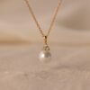 Diamond Halo Pearl Necklace