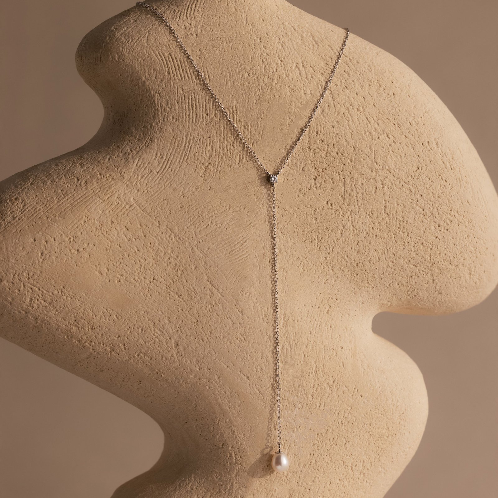 Pearl Drop Lariat Necklace