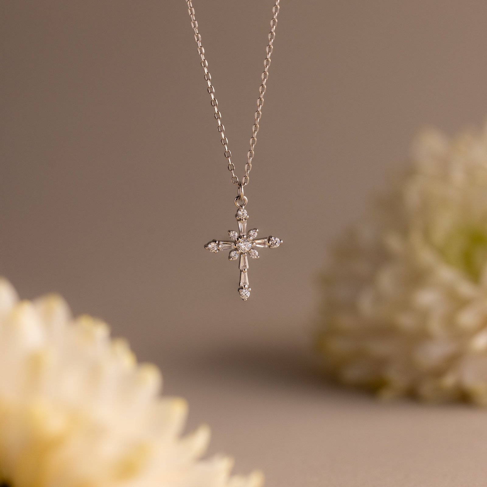 Vintage Diamond Cross Necklace