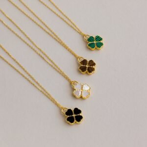 Gemstone Clover Necklace