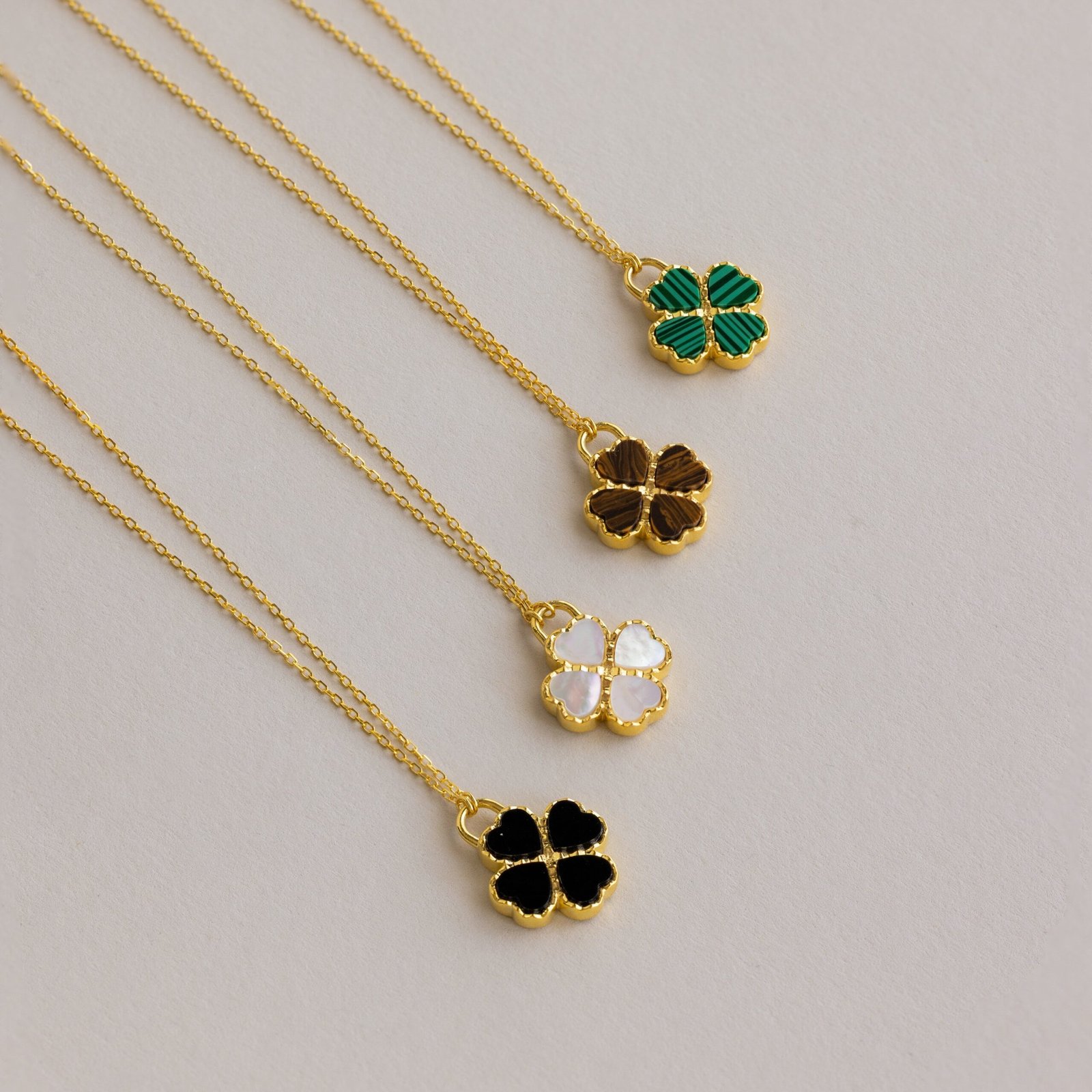 Gemstone Clover Necklace