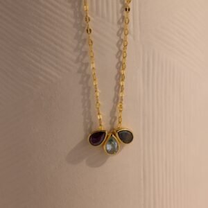 Multiple Teardrop Birthstone Necklace